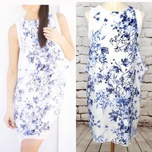 Zara size M blue and white butterfly dress